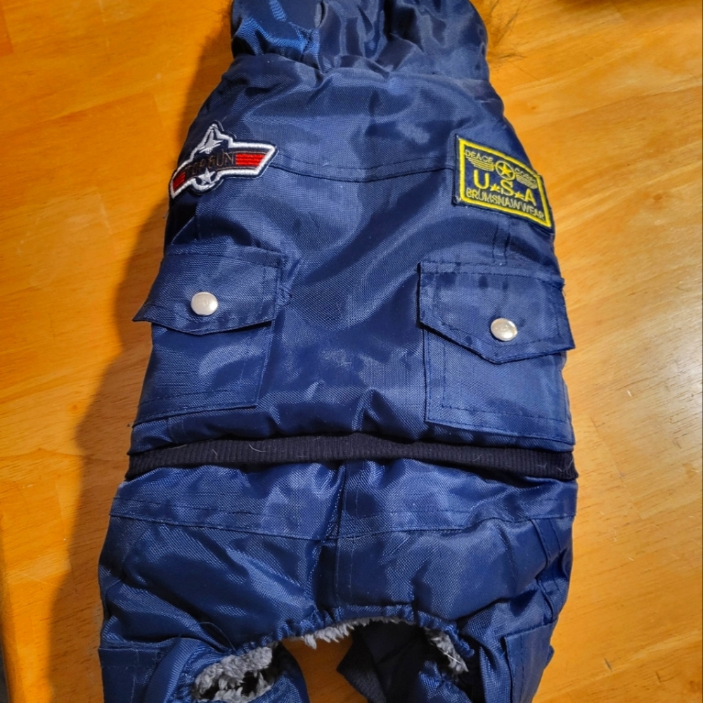 Cute Dog Coat by Pawz, Size L, Color Blue